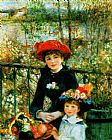 Pierre Auguste Renoir Canvas Paintings - Two Sisters on the Terrace